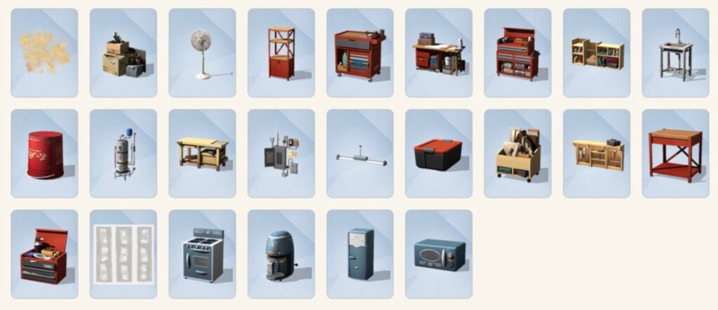 What's included in The Sims 4 Restoration Workshop Kit Build Mode