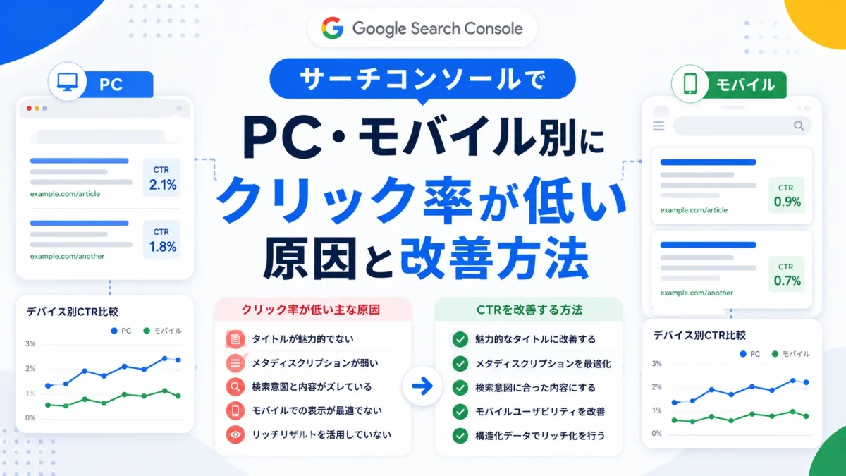 Search Console PC 和移动端点击率低的原因及改善方法