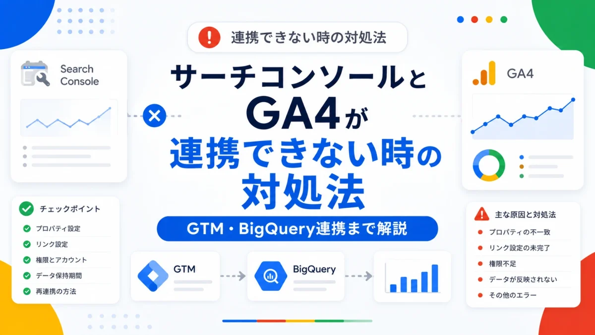 说明当 Search Console 和 GA4 无法关联以及 GTM/BigQuery 关联时该怎么做